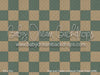 Teal and Cream Linoleum Fabric Floor (WM)