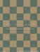 Teal and Cream Linoleum Fabric Floor (WM)