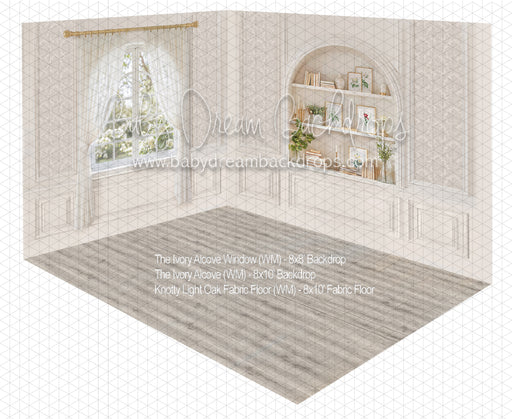 The Ivory Alcove Window + The Ivory Alcove + Knotty Light Oak Fabric Floor (WM)