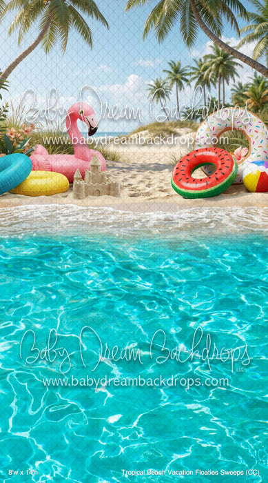 Tropical Beach Vacation Floaties Sweeps (CC)