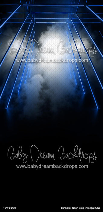 Tunnel of Neon Blue Sweeps (CC)