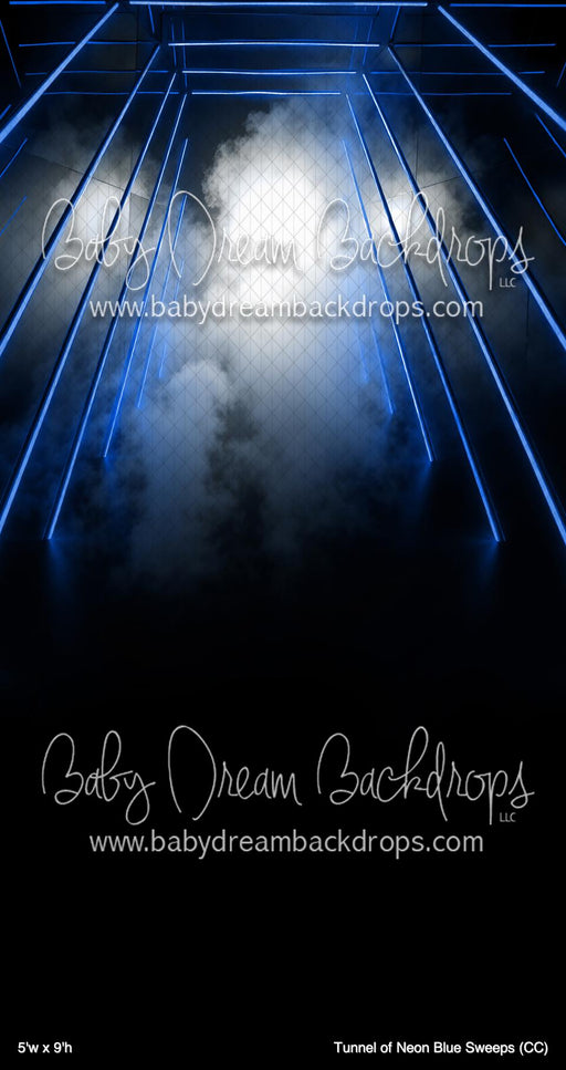 Tunnel of Neon Blue Sweeps (CC)
