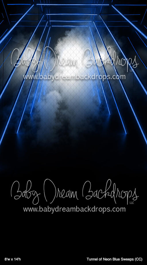 Tunnel of Neon Blue Sweeps (CC)