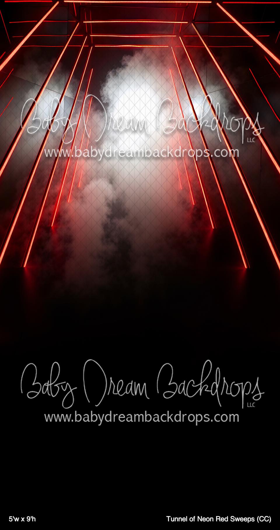 Tunnel of Neon Red Sweeps (CC) — Baby Dream Backdrops