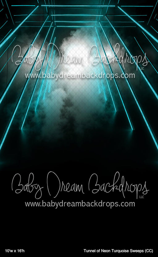 Tunnel of Neon Turquoise Sweeps (CC)