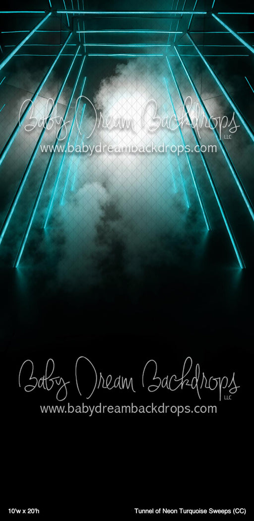 Tunnel of Neon Turquoise Sweeps (CC)