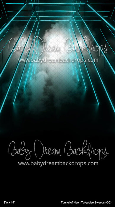 Tunnel of Neon Turquoise Sweeps (CC)