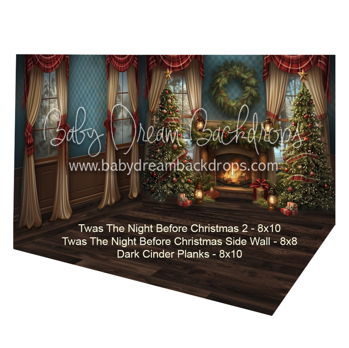 Twas The Night Before Christmas 2 + Twas The Night Before Christmas Side Wall + Dark Cinder Planks