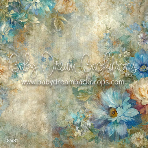 Vintage Blue Florals Fabric Floor (CM)