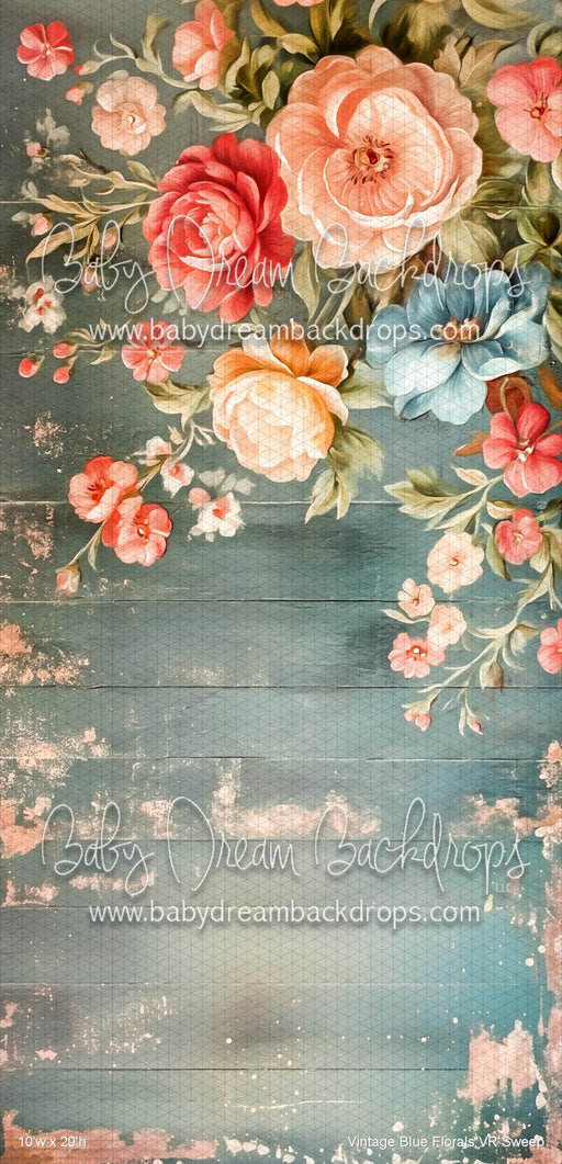 Vintage Blue Florals Sweep (VR)