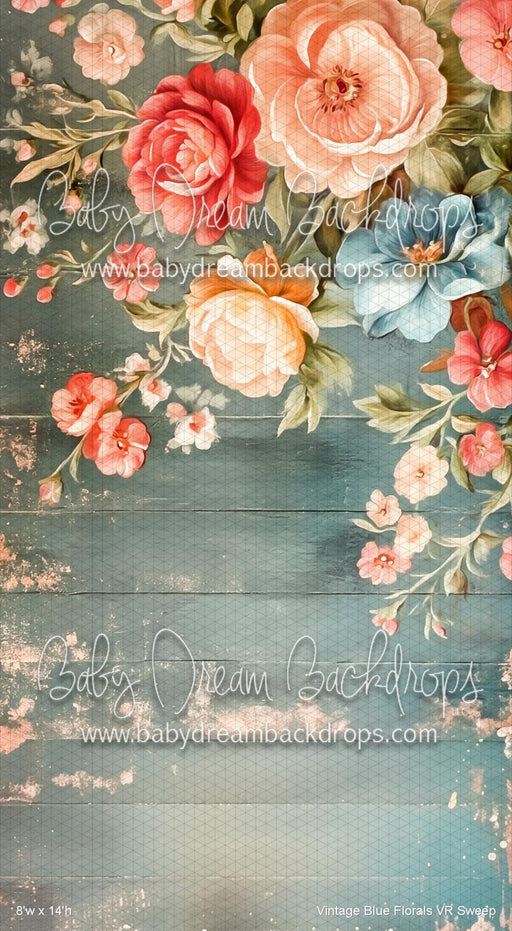Vintage Blue Florals Sweep (VR)