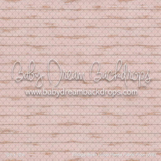 Vintage Blush Wood Planks Fabric Floor (WM)