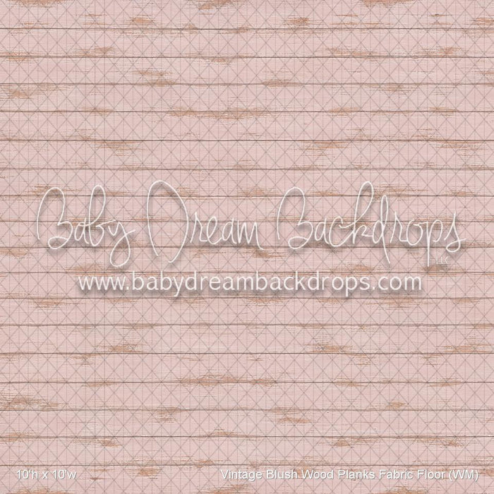 Vintage Blush Wood Planks Fabric Floor (WM)
