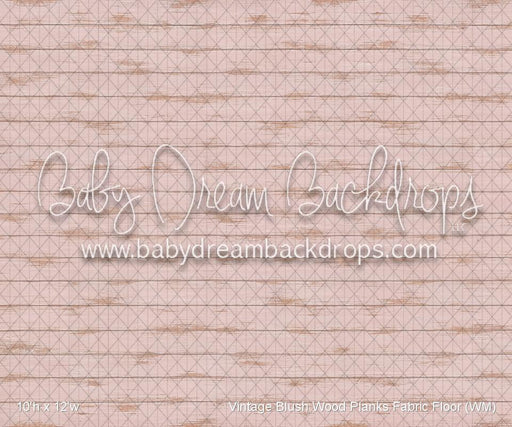 Vintage Blush Wood Planks Fabric Floor (WM)