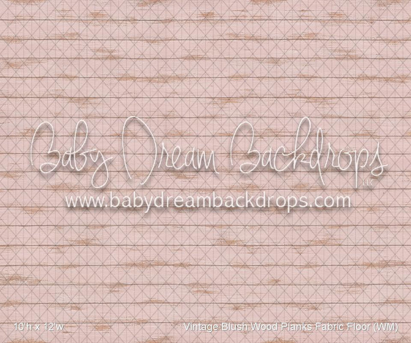 Vintage Blush Wood Planks Fabric Floor (WM)
