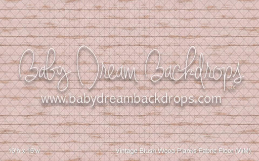 Vintage Blush Wood Planks Fabric Floor (WM)