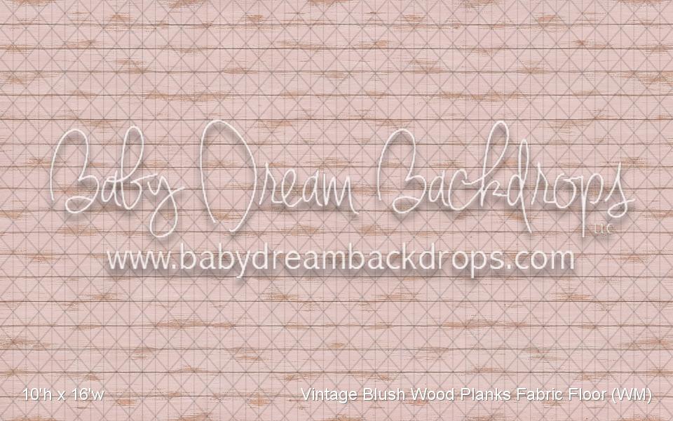 Vintage Blush Wood Planks Fabric Floor (WM)