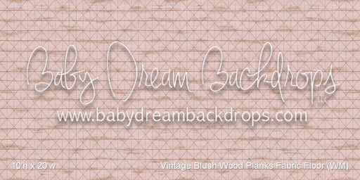 Vintage Blush Wood Planks Fabric Floor (WM)