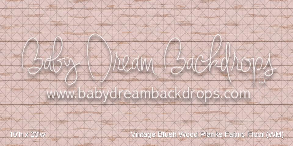 Vintage Blush Wood Planks Fabric Floor (WM)