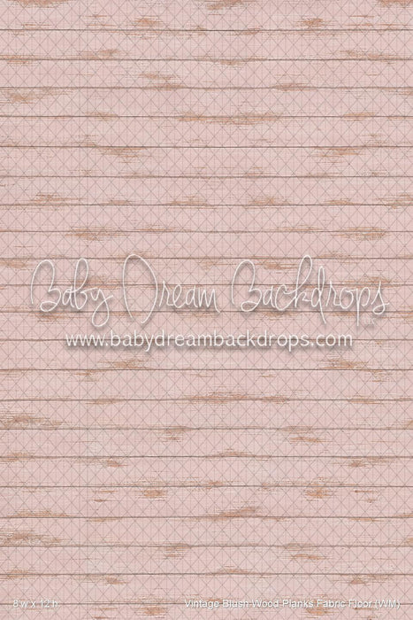 Vintage Blush Wood Planks Fabric Floor (WM)