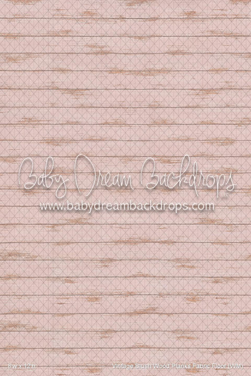 Vintage Blush Wood Planks Fabric Floor (WM)