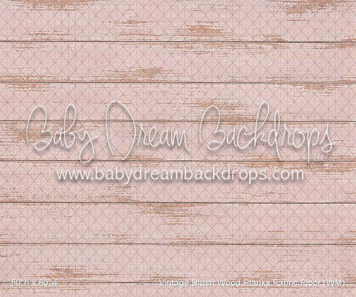 Vintage Blush Wood Planks Fabric Floor (WM)
