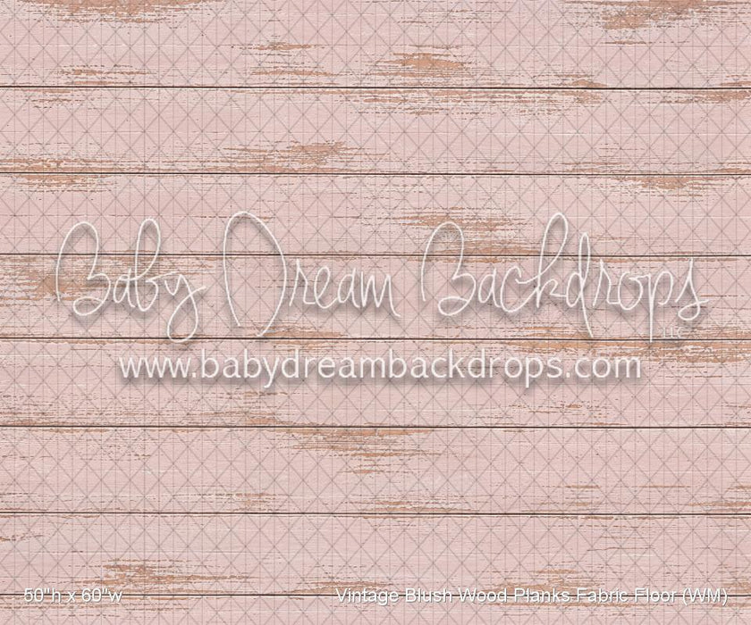 Vintage Blush Wood Planks Fabric Floor (WM)