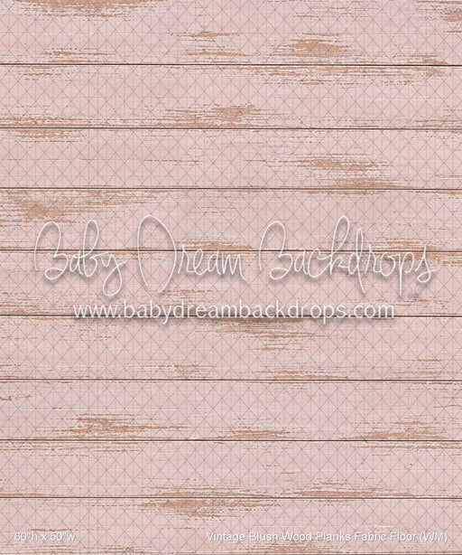 Vintage Blush Wood Planks Fabric Floor (WM)
