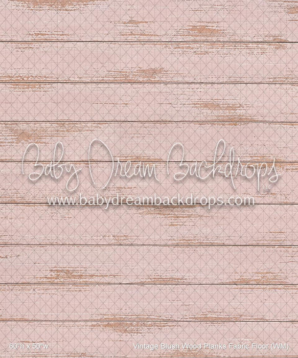 Vintage Blush Wood Planks Fabric Floor (WM)