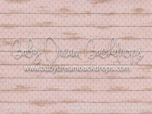 Vintage Blush Wood Planks Fabric Floor (WM)