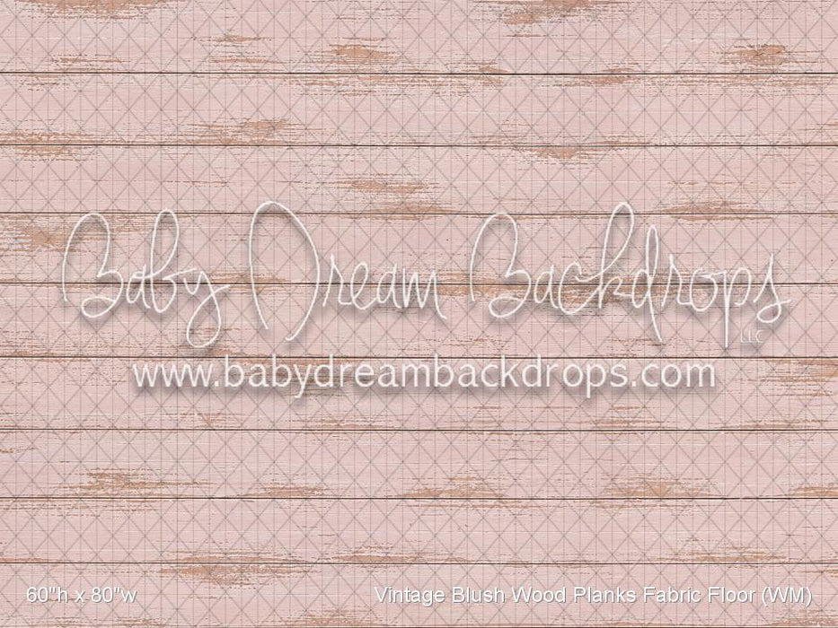 Vintage Blush Wood Planks Fabric Floor (WM)