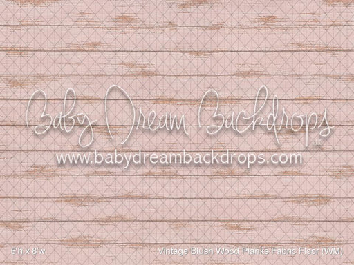 Vintage Blush Wood Planks Fabric Floor (WM)
