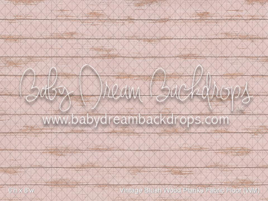 Vintage Blush Wood Planks Fabric Floor (WM)