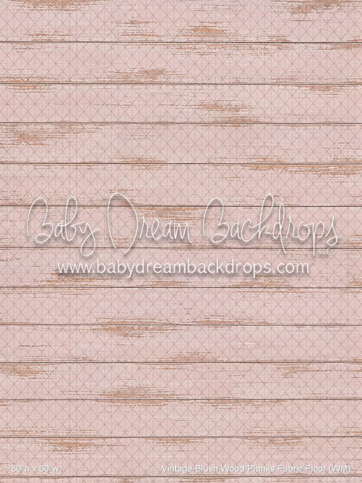 Vintage Blush Wood Planks Fabric Floor (WM)