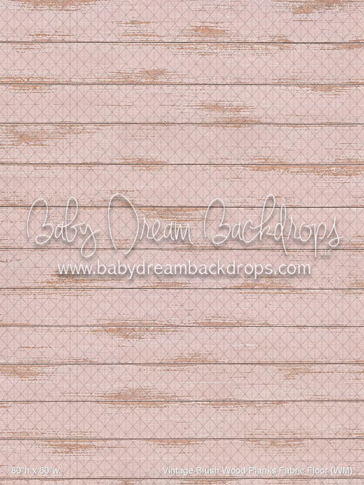 Vintage Blush Wood Planks Fabric Floor (WM)