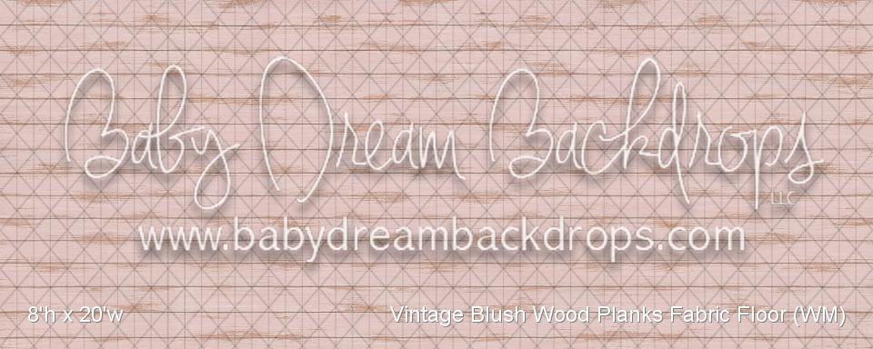 Vintage Blush Wood Planks Fabric Floor (WM)