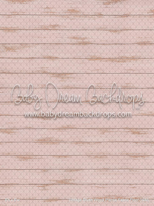 Vintage Blush Wood Planks Fabric Floor (WM)