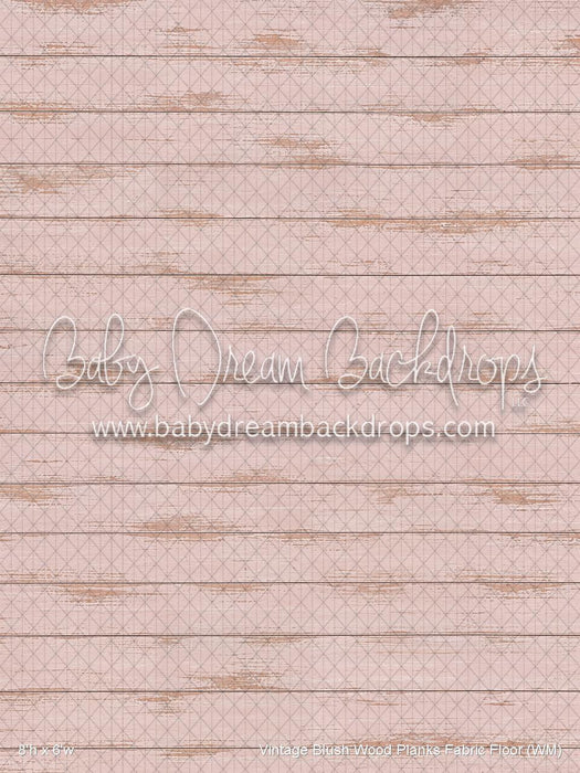 Vintage Blush Wood Planks Fabric Floor (WM)