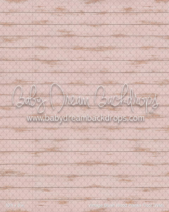 Vintage Blush Wood Planks Fabric Floor (WM)