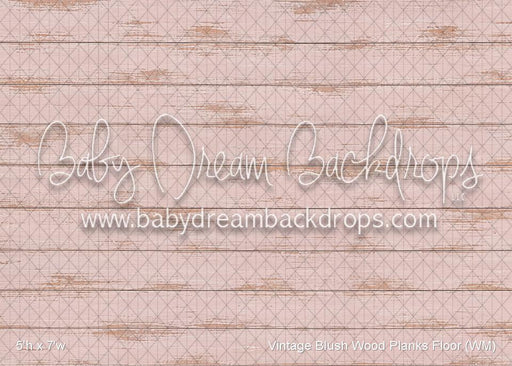 Vintage Blush Wood Planks Fabric Floor (WM)