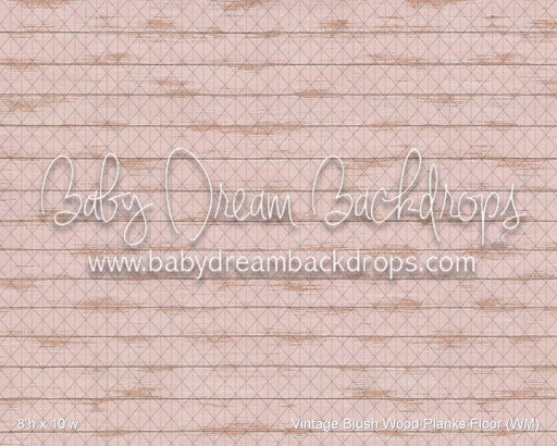 Vintage Blush Wood Planks Fabric Floor (WM)