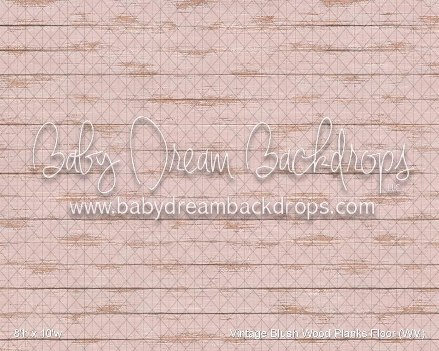 Vintage Blush Wood Planks Fabric Floor (WM)