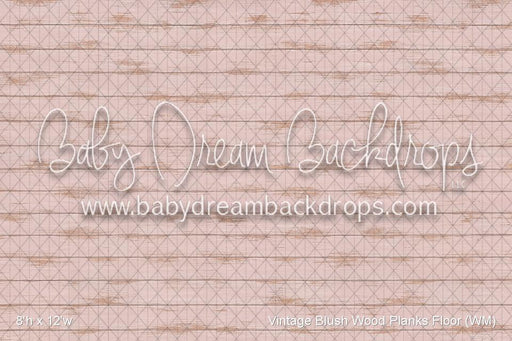 Vintage Blush Wood Planks Fabric Floor (WM)