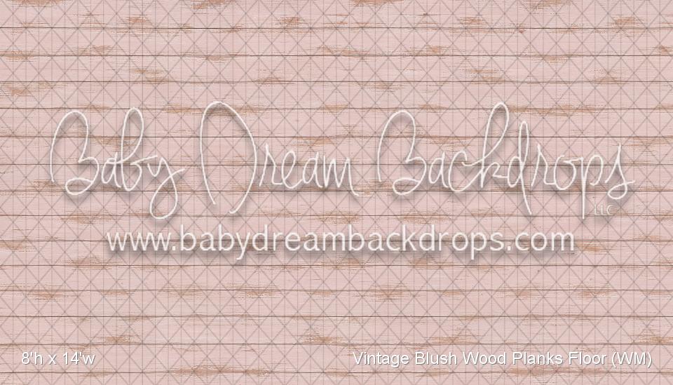 Vintage Blush Wood Planks Fabric Floor (WM)