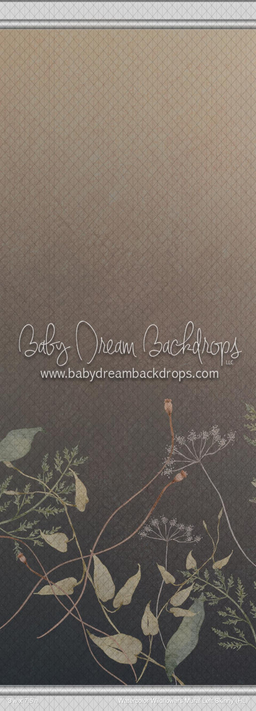 Watercolor Wildflowers Mural Left Skinny (HL)