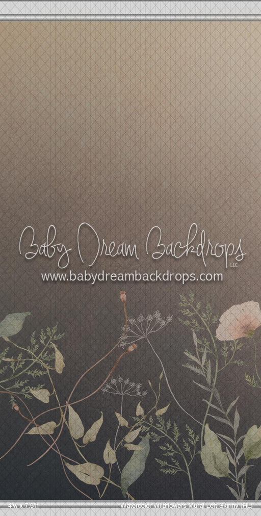 Watercolor Wildflowers Mural Left Skinny (HL)