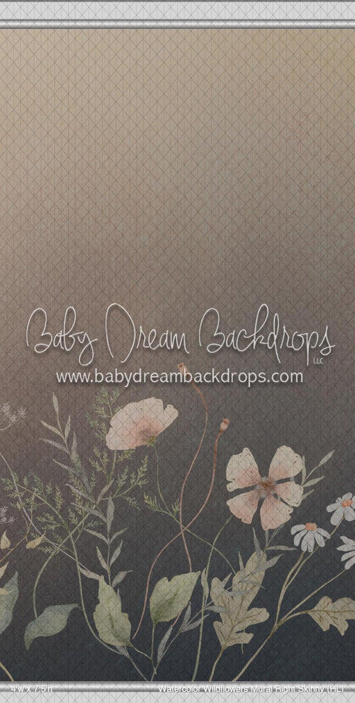 Watercolor Wildflowers Mural Right Skinny (HL)