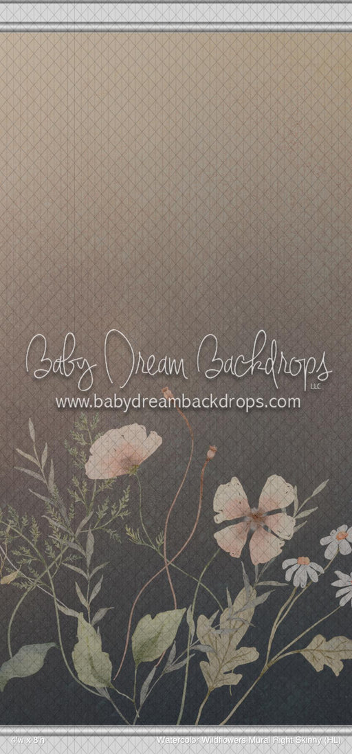 Watercolor Wildflowers Mural Right Skinny (HL)