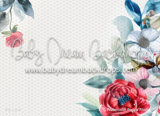 Watercolor florals Fabric Floor (VR)