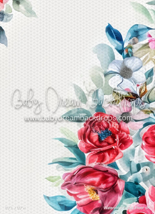 Watercolor florals Fabric Floor (VR)